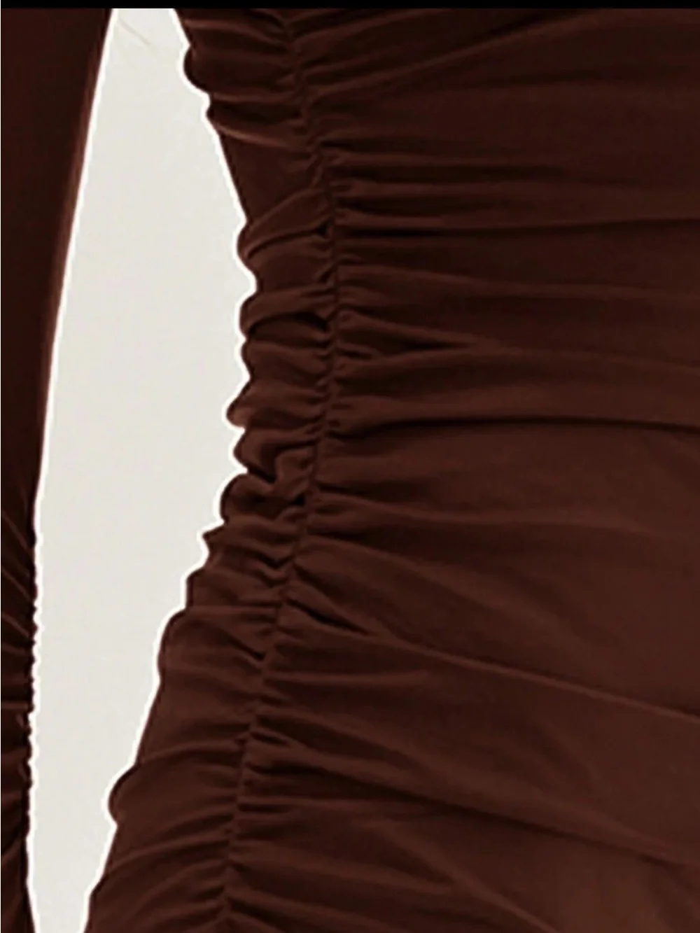 Women's Long Sleeve Ruched Maxi Dress - Chocolate Brown XS  BNWOT - Picture 6 of 14